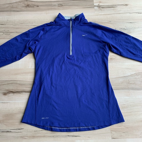 Nike Tops - Nike Dri Fit Long Sleeve Quarter Zip Blue Small